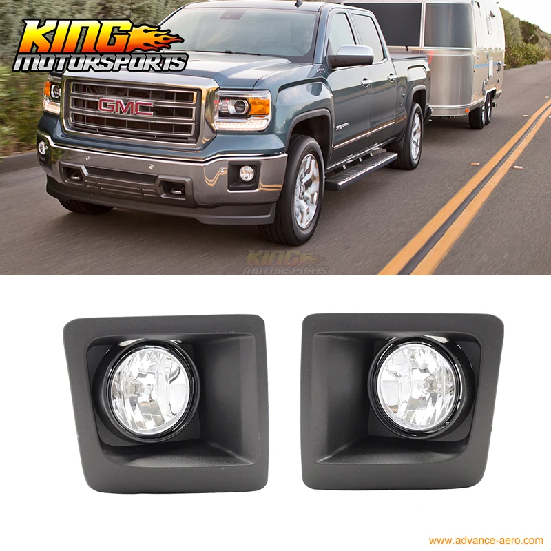 Подходит для 2014 2015 GMC Sierra Противотуманные фары лампы прозрачные линзы пара черный