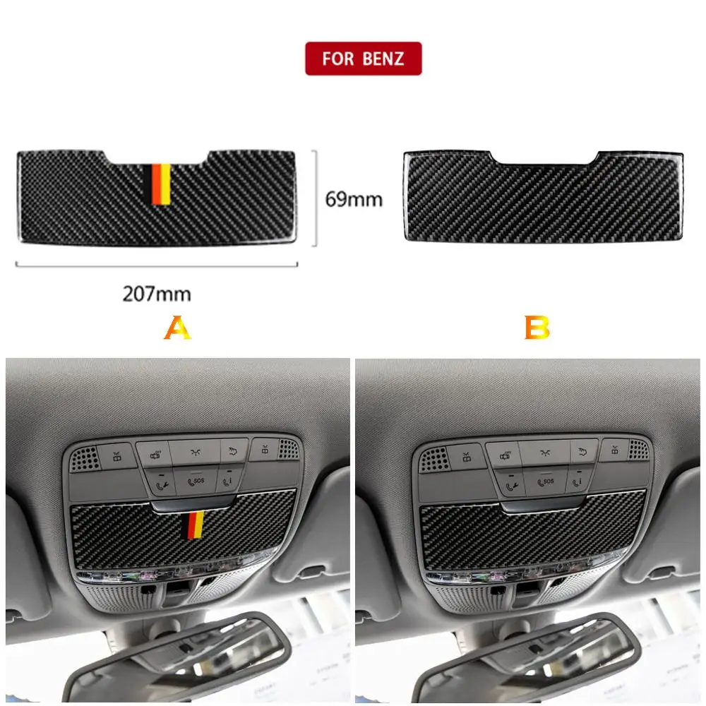 

Car Interior Carbon Fiber sticker Reading Light Panel Cover For Mercedes C-Class C180 C200 W205 GLC Car Styling stickers #803