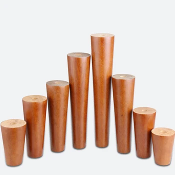 

4Pcs Wooden Sofa Legs Feet Slanting Straight Coffee Table Furniture Level Feets 50-600mm Height with Metal Plates Cabinet Legs