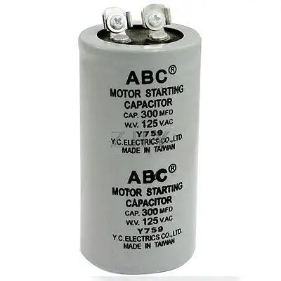 AC 125V 300 мкФ 300MFD 2 терминалы моторный запускаемый конденсатор с алюминиевой