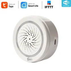 Haozee 3 в 1 Wifi сирена связь с датчиком температуры и влажности Tuya Smart Life Alexa Google Home IFTT