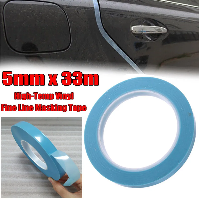

High-Temp Vinyl Fine Line Masking Tape For Car Auto Paint Curves 5mm x 33m Low-viscosity adhesive resistant to 132degree