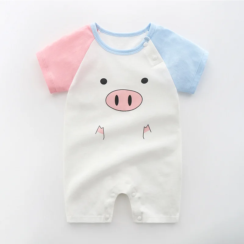 Summer 0-24 Months Baby Boys Girls Romper Infant Jumpsuit Cartoon Short-sleeved Climbing Pajamas Cotton Brand Toddler Clothes cotton jumpsuit baby romper