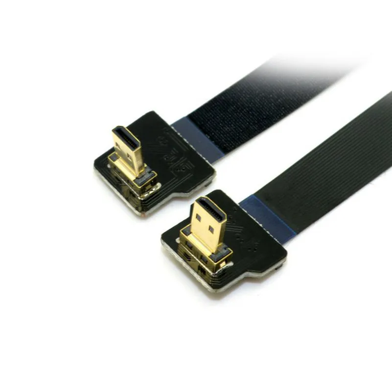 Плоский кабель 90 градусов вниз угловой FPV Micro-HDMI штекер к FPC для Gopro HERO 4 3 SJCAM SJ5000 SJ4000
