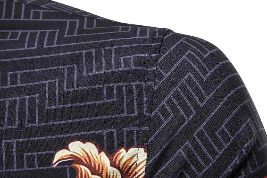 Top men shirt men men s shirts fashion casual shirts printed shirts men s lapel shirts 4