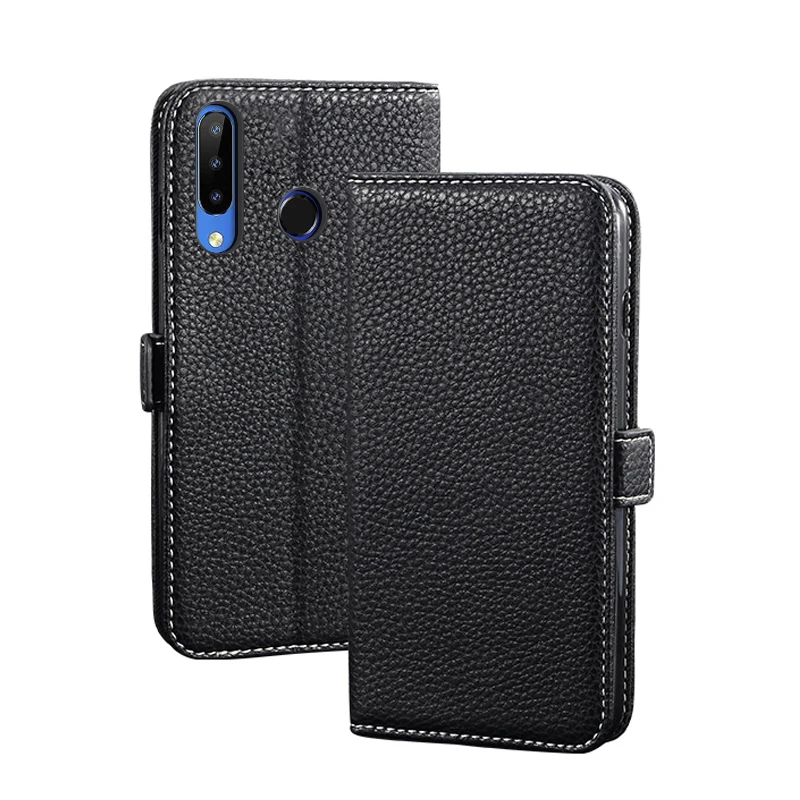 Кожаный чехол для телефона Doogee N20 core магнитный ударопрочный чехол-книжка
