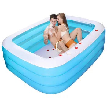 

Large Rectangular Family Water Swimming Pool Garden Outdoor Summer Bathtub Inflatable Kids Adult Pvc Paddling Summer Play Pools