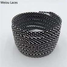 

7MM Double Color Polyester Flat Black & White Shoelaces Men Women Sneaker 2021 Easy Cords 350 For Bulk Order Drop Shipping