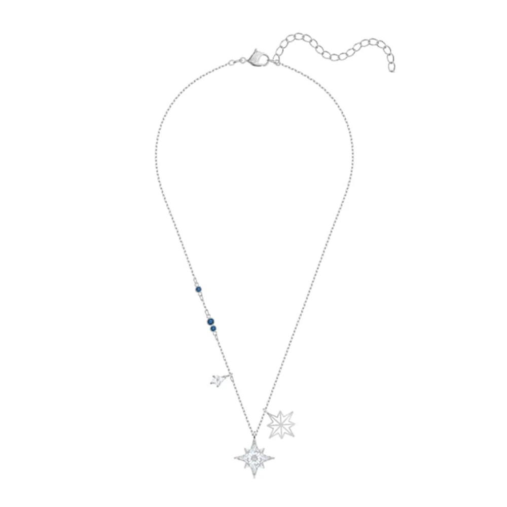 SWA SWA символическая звезда кулон европейский модный стиль Блестящий свежий звездный узор Кристалл Женское Ожерелье на шею подарок