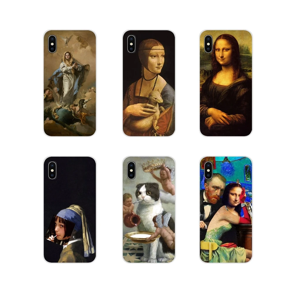 Чехлы Leonardo da Vinci Mona Lisa Cat Van Gogh для Huawei G7 G8 P7 P8 P9 P10 P20 P30 Lite Mini Pro P Smart Plus 2017 2018 2019 |
