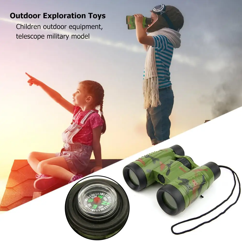 6x30 Binoculars Children Simulation Adjustable CS Hunting Field Survival Telescope Toy Adjustable Child Telescope Bright Colours