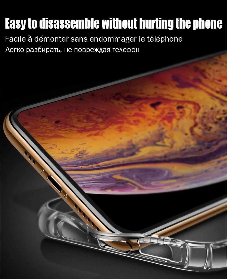 Роскошный прозрачный противоударный чехол для iPhone 11 Pro, мягкий силиконовый чехол из ТПУ для iPhone 11 Pro Max, чехол с закаленным стеклом HD