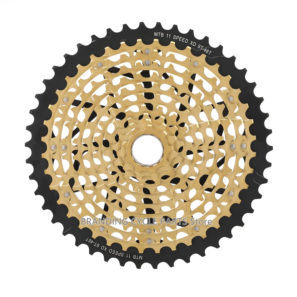 Ult 11 Speed 12 Speed 9-46T Golden Mtb Cassette Per Xd Driver Body Ultralight 371G Acciaio Durevole Ultimate 11V Pignone K7