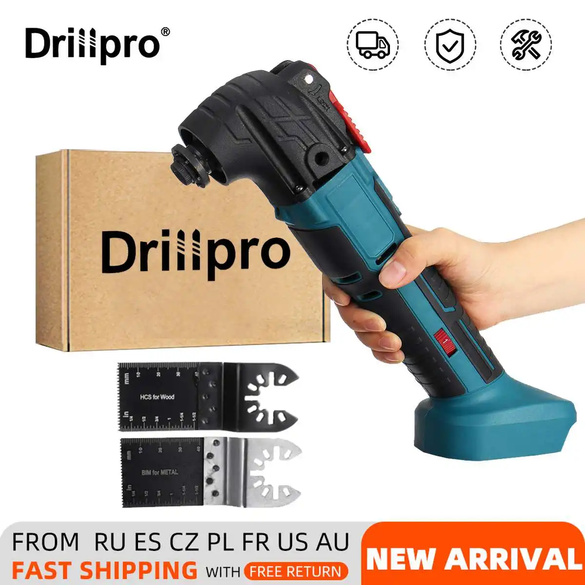 

Drillpro Cordless Oscillating Multi function tool Electric Saw Trimmer Cutting Machine Woodworking tool for Makita 18V Battery