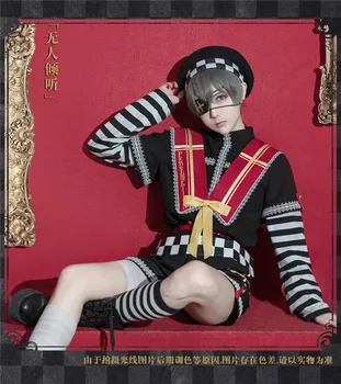 

Japanese Black Butler Ciel Young master Lolita Dress halloween cospaly costume free shipping A
