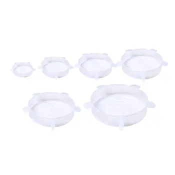 

6pcs Silicone Cover Stretch Lids Reusable Airtight Food Wrap Covers Fresh-Keep Sealing Cap Vacuum Stretch Lids Kitchen Cover