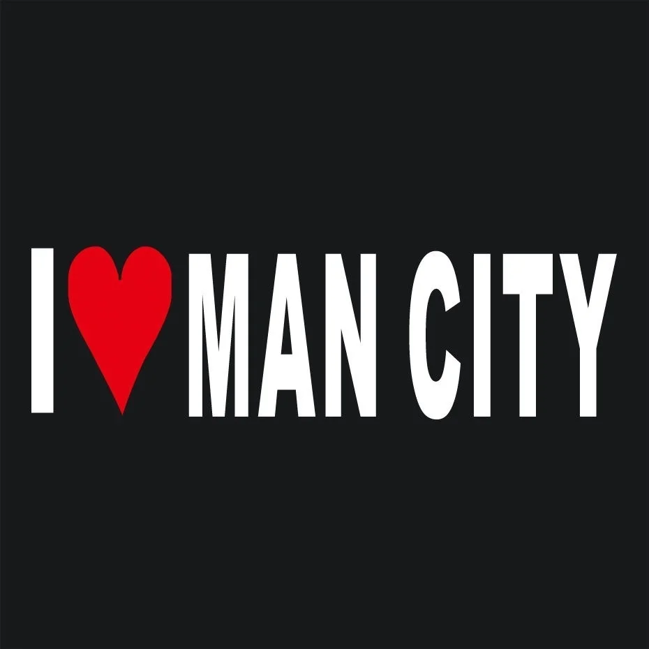 Виниловая наклейка JL I Love Man City переводная Наклейка на окно бампера в стиле