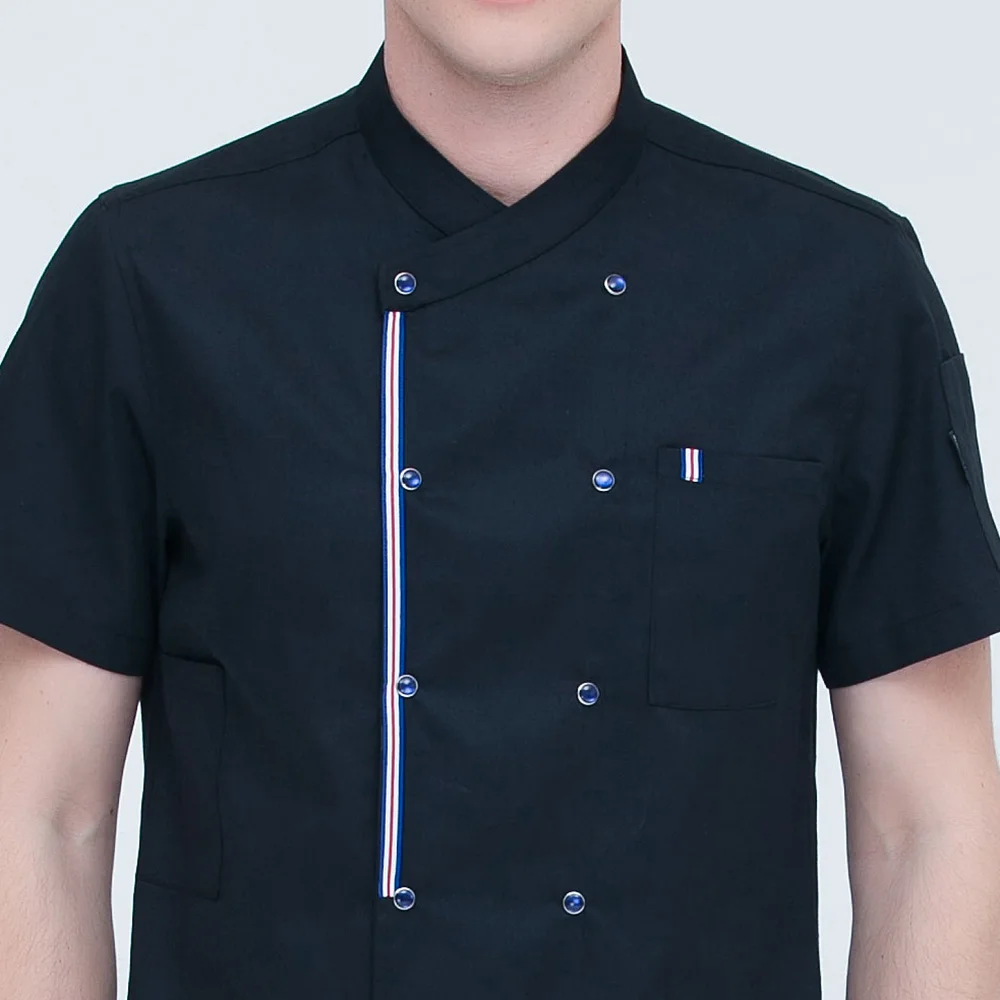 Chef Uniform Costume Breathable Food Service Short Sleeve hotel Kitchen Shirt Clothing kitchen coat in restaurant cooker jacket