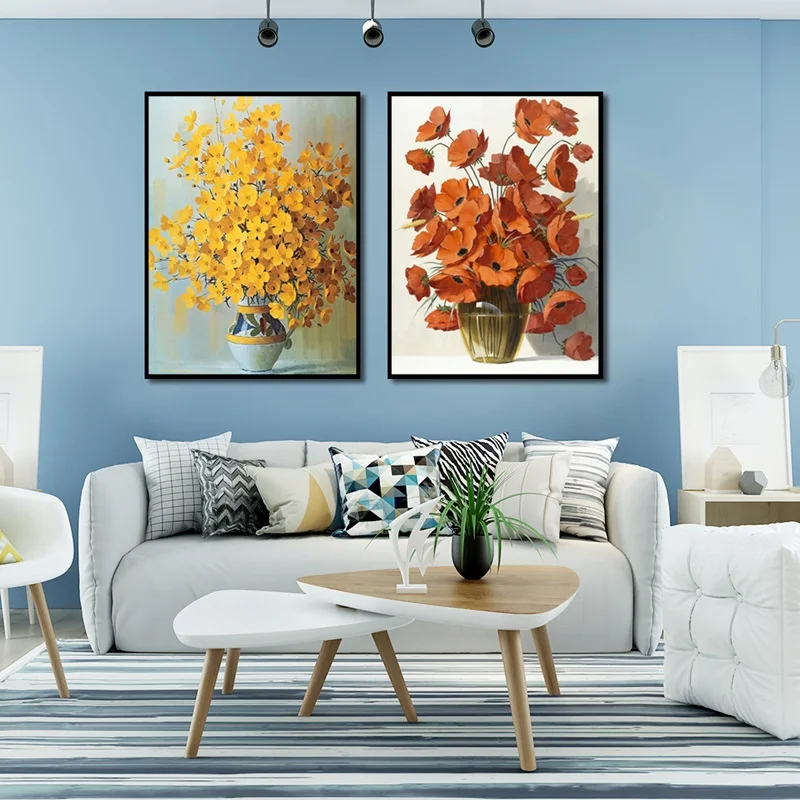 Modern-Minimalist-Potted-Flower-Poster-Red-Yellow-Orange-Flower-Print-Canvas-Painting-Home-Wall-Art-Decoration (4)