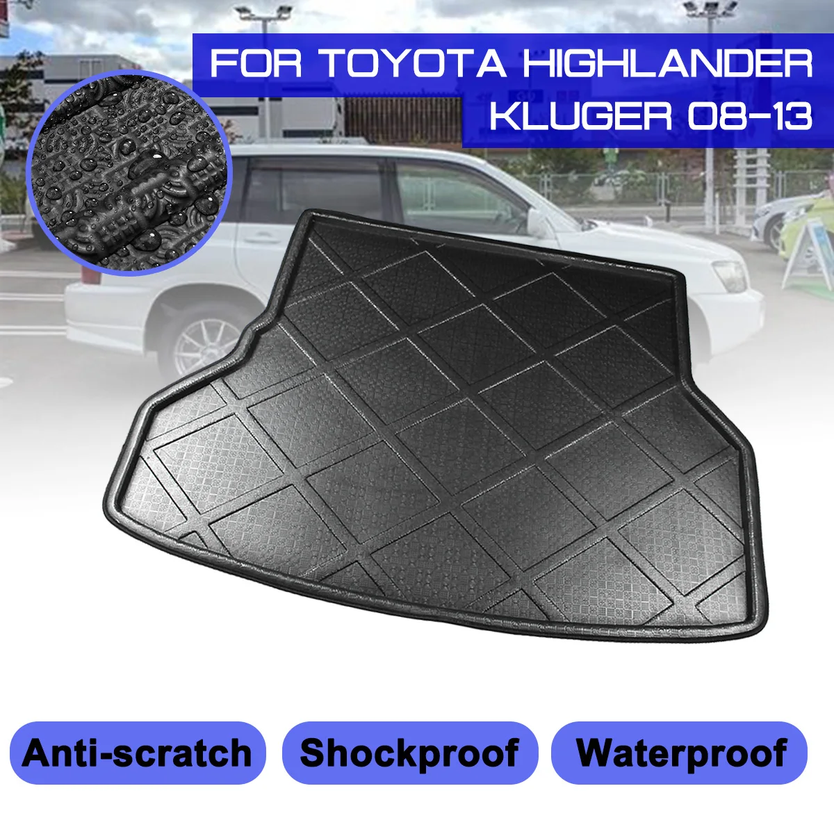 For Toyota Highlander Kluger 2008 2013 Car Rear Trunk Boot Mat