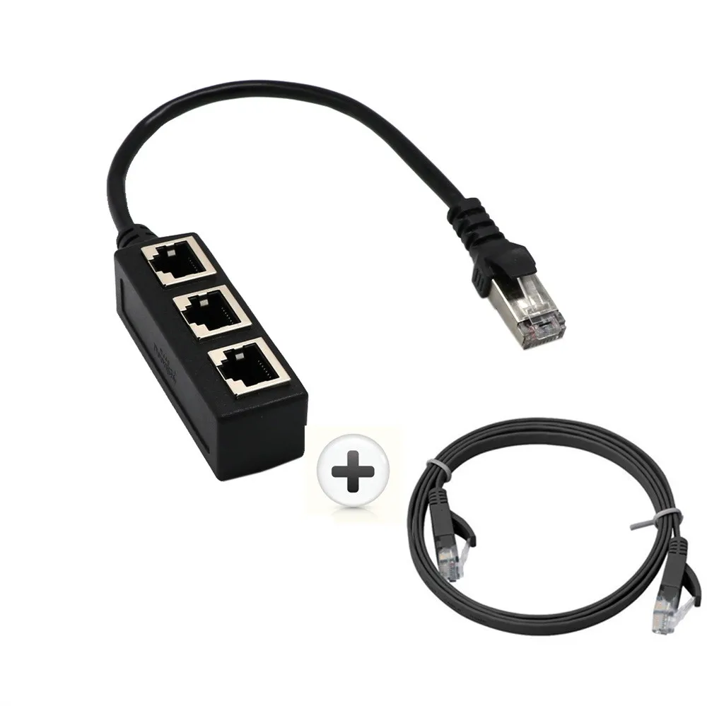 Сетевой разветвитель feniors 1 3 гнезда RJ45 с кабелем lan| |