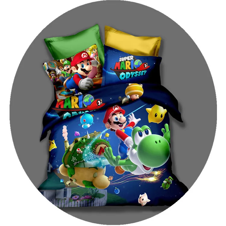 Комплект постельного белья Super Mario Bros, пододеяльники, наволочки, 3D принт, детская комната, мультяшное одеяло, Комплект постельного белья, s постельное белье