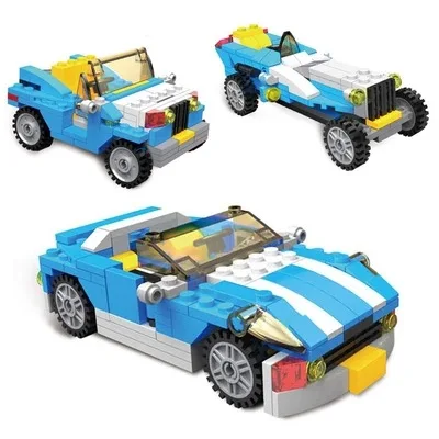 

Manufacturers Supply Qizhi shun lecom Assembled Plastic ENLIGHTEN Building Blocks Change Three Sports Car Children'S Educational
