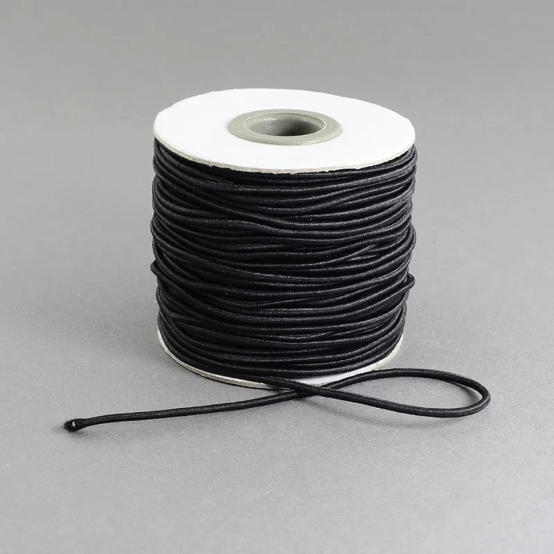 

Pandahall 1 Roll Round Elastic Cord 1mm 2mm for Women Jewelry Making with Nylon Outside and Rubber Inside