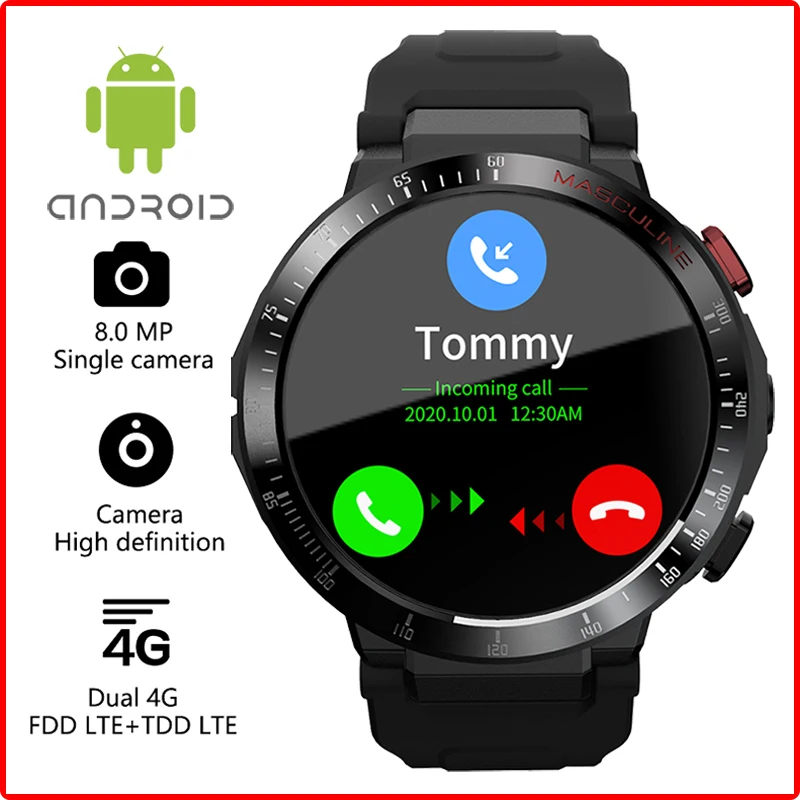 US $198.11 1G16GB Smart Watch Android 7 4G 16 Inch 400400 8MP Camera MTK6739 800mAh Long Battery Men Women Smartwatch 2020 For LEM12pro