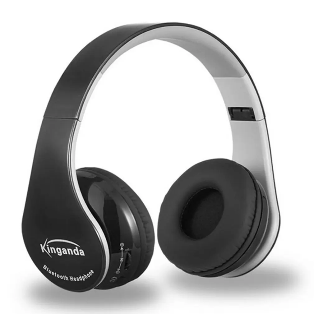 Portable Foldabl Wireless Bluetooth Headphone HD Stereo Bass 3.55mm Audio Cable Headphones Headset With Mic For PC/Mobile Phone