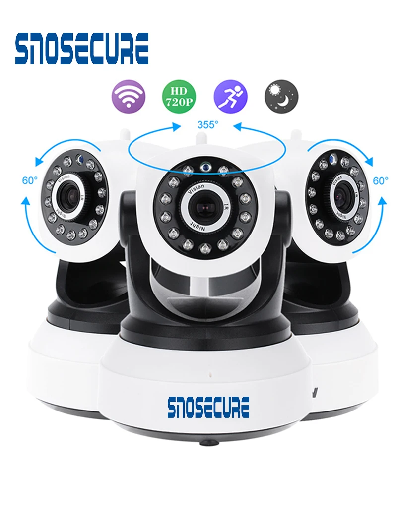 

SNOSECURE Wireless Security IP Camera WIFI Home Surveillance 720P Night Vision CCTV Camera IP Onvif P2P Baby Monitor Indoor Cam