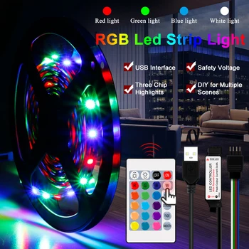 

2m 3m 4m 5m RGB Light LED Waterproof Flexible Tape Diode Ribbon RGBW Fita USB Ambilight Lamp Strip LED Wireless Remote BackLight