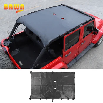 

BAWA Soft Leather Sunshade Top Full Length Cover Accessories for Jeep Wrangler 2007-2018 JK JKU 4 Door Black