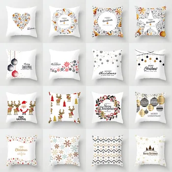 

New Year 2021 Christmas decoration for Home Decor 45*45cm Snowflake Christmas Pillowcase Christmas Ornaments Navidad 2020 Natal