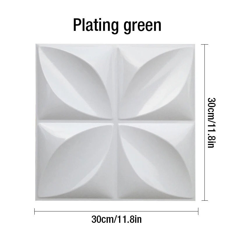 6 шт., 30x30 см, цветные 3D настенные панели с металлическим покрытием для автомобиля, цветок розы, гальванические 3D наклейки на стену, свадебные, вечерние, фоновые, настенные, художественные - Цвет: Plating green