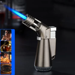 Metal Gas Lighter Kitchen Pastry Cooking Turbo Torch Lighter Butane Cigarette Lighters Cigar Smoking Accessories Gadgets for Men