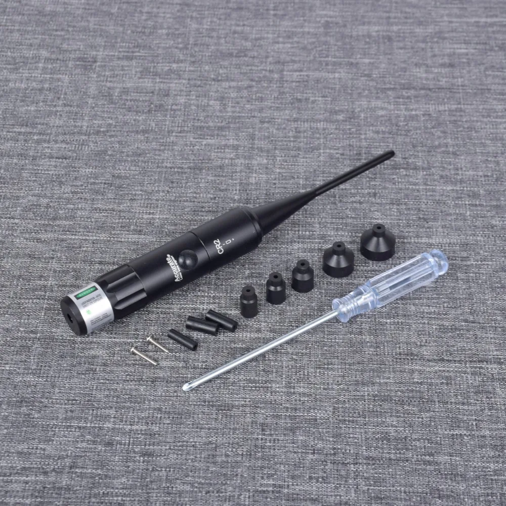 Vista com Interruptor de Ligar Caça Tática Verde Vermelho Laser Boresight Kits Para. 177 a. 50 Calibre Riflescope Ponto Furo 3 para. 177 a. 50 calibre riflescope verde