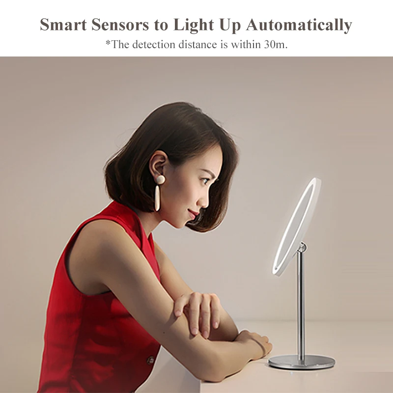  New Xiaomi Mijia Yeelight Portable LED Makeup Mirror with Light Dimmable smart Motion Sensor night 