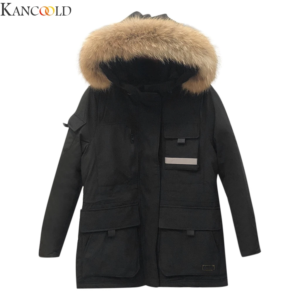 KANCOOLD, Женское пальто, большой меховой воротник, хлопок, зимняя куртка, парка, короткая, утолщенная, тонкая, модная, пуховая, хлопок, для студентов, новая одежда