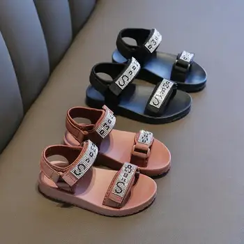 

Kids Girls Sandals 2020 Summer New Fashion Bright Rhinestone Princess Shoes Flat Children Sandals Toddler Baby Girls Shoes