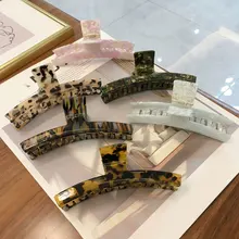 

INS Korean 2021 New Hair Clip Accessories Leopard Print Acetate Large Hair Claw For Women Girls Fashion Crab Hair Tins Clamps