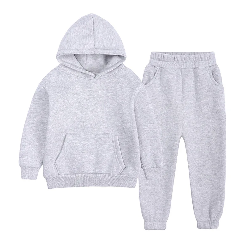 children's clothing sets high quality Boys Hoodie Set Girls Sport Suit Autumn Winter Fleece Cotton Sweatshirt Sweatpants Two Pieces Kids Tracksuit Child Clothing Set baby suit for wedding