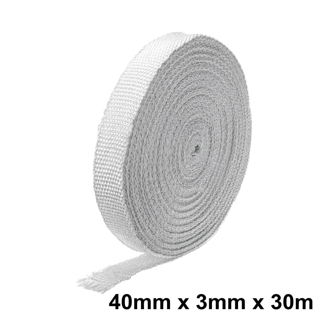 40mm x 3mm x 30m 4 размера серая лента из стеклоткани высокопрочный стекловолокно волокнистый пояс устойчивость к высокой температуре стекловолокна уплотнительная лента - Цвет: 40mm x 3mm x 30m
