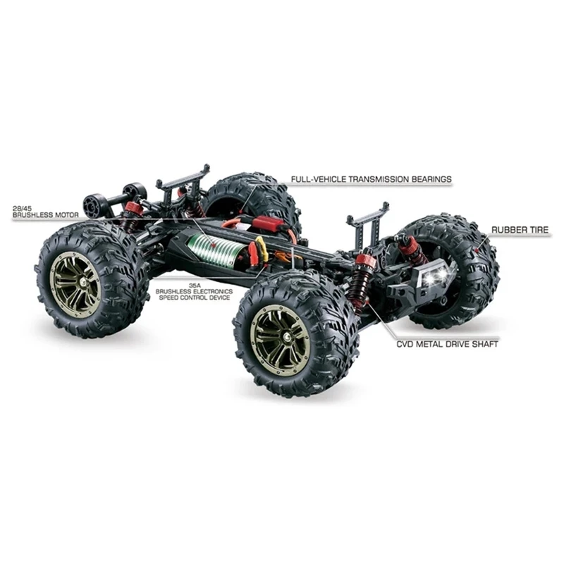 Xinlehong Q901 1/16 2 4G 4WD 52 км/ч радиоуправляемые автомобили бесщеточный пульт