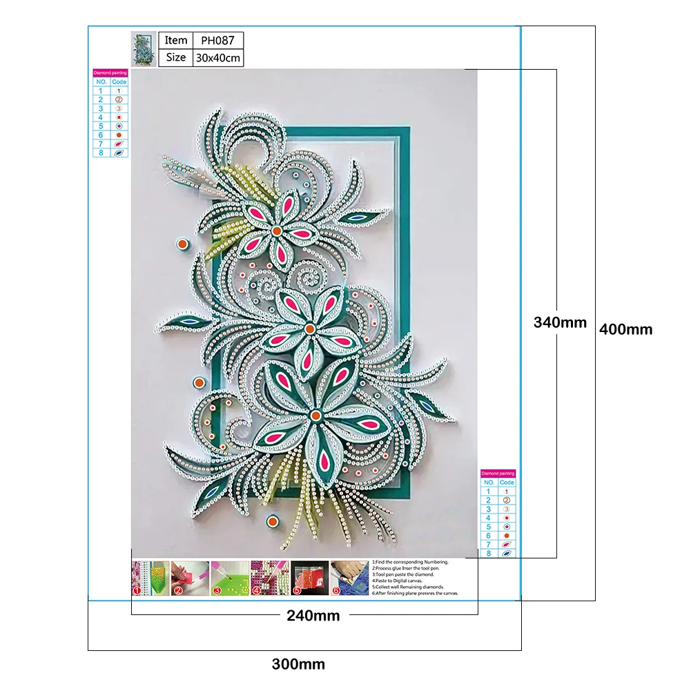 5D DIY Special-Shaped Diamond Flowers and Plants Series 30x40 CM Home Decoration Home Decoration Gift Crafts Hanging Painting