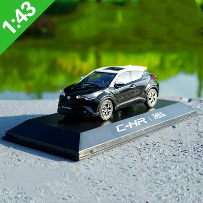 Высококачественная оригинальная модель из сплава 1:43 Toyota C-HR, подарок для имитации дня рождения, литая под давлением металлическая модель - Цвет: Черный