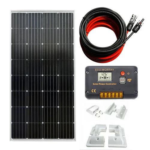 ECOWORTHY 100W панель солнечных батарей моно 12V солнечное зарядное устройство панели 120W