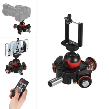 

Andoer Phone Camera Mini Motorized Video Slider Track Dolly Rail 3-Wheel Pulley Car Skater with Swivel Ball Head Phone Clip