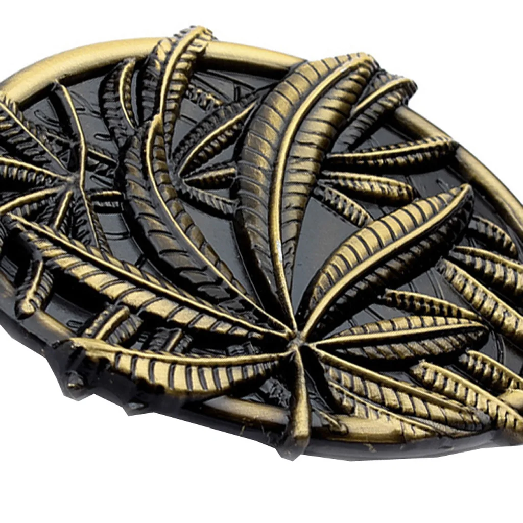 Belt Buckle for Women Men with Exquisite Embossed Bronze Fall Leaf Pattern