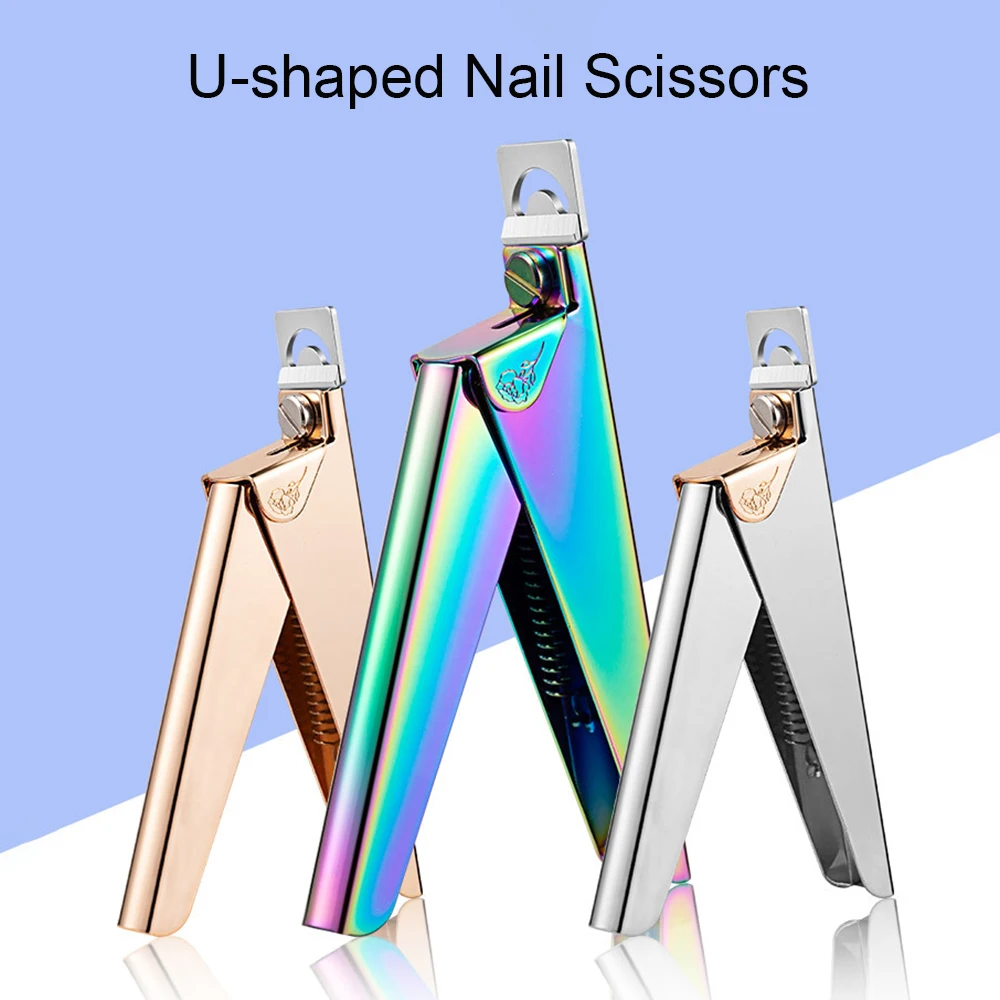 1pcs U shaped Nail Clippers Straight Edge Acrylic Nail Clipper Tips